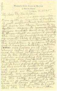 Letter from Frances Eva Lewis to W. E. B. Du Bois