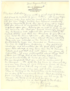 Letter from John A. Somerville to W. E. B. Du Bois