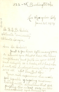 Letter from Eva Carter Buckner to W. E. B. Du Bois