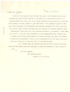 Letter from W. E. B. Du Bois to L. A. Mathews