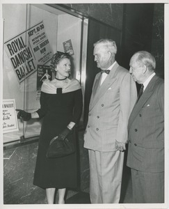 Helen Menken, Bruce Barton, and Jeremiah Milbank, Sr. attend the Royal Danish Ballet