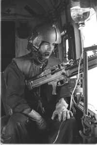 Gunner of medivac helicopter.