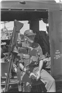 Brigadier General Joe Stilwell, Junior Commander of U.S. Army Support Command Vietnam. Stilwell takes a special interest in new helicopter tactics, flies as observer.