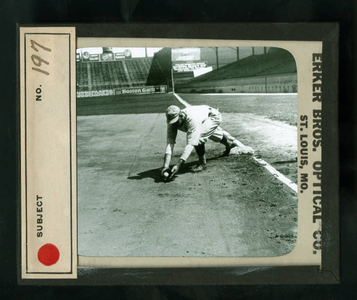 Leslie Mann Baseball Lantern Slide, No. 197