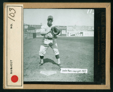 Leslie Mann Baseball Lantern Slide, No. 103