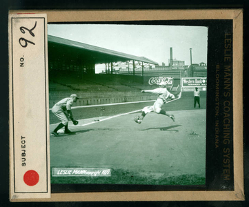 Leslie Mann Baseball Lantern Slide, No. 92