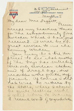 Letter From John T. Larkin to Olive E. Doggett (May 24, 1918)