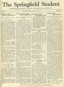 The Springfield Student (vol. 11, no. 3), January 28, 1921