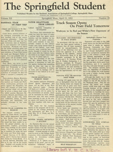 The Springfield Student (vol. 12, no. 24), April 21, 1922