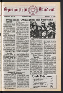 The Springfield Student (vol. 104, no. 16) Feb. 15, 1990