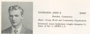 John Danielson, Springfield College Yearbook Photo, 1950
