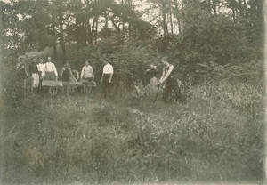 Student Work Crew Preparing to Dig the Gladden Boathouse Foundation, 1901