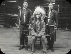 Three Students in Traditional Garb (1917)
