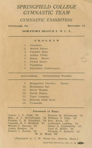 Gymnastic Exhibition program (December 15, 1924)
