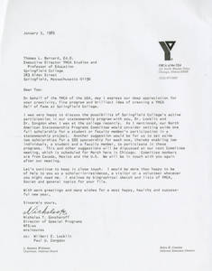 Nicholas Goncharoff letter to Thomas Bernard (January 3, 1985)