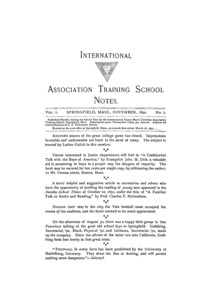 The International Association Training School Notes (vol. 1 no. 7), November, 1892