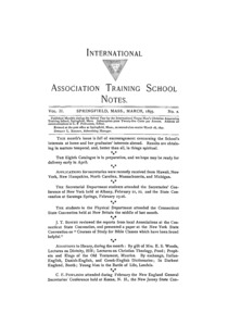 The International Association Training School Notes (vol. 2 no. 2), March, 1893