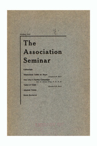 The Association Seminar (vol. 22 no. 1), October 1913