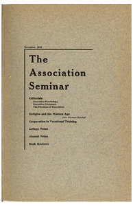 The Association Seminar (vol. 25 no. 2), November 1916