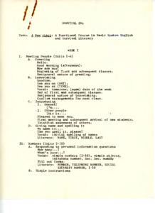 Survival ESL class schedule, [1984]