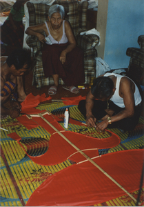 Kite Making: The kite's covering is nearly complete, 1987