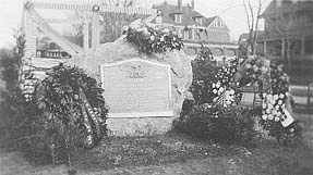 World War I memorial with wreaths, Swampscott, Mass.