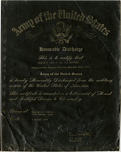 George W. Rose Honorable Discharge