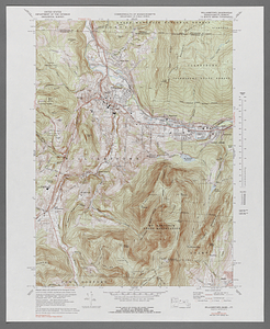 Massachusetts and Vermont topographical map