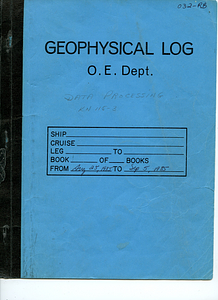 Logbooks: Geophysical Log, Data Processing, August 25-September 5, 1985