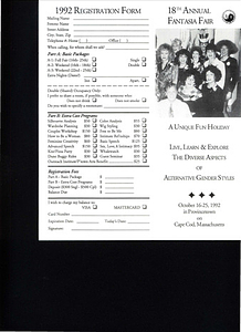 18th Annual Fantasia Fair Brochure (Oct. 16 - 25, 1992)