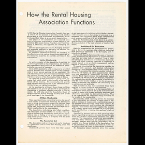 How the Rental Housing Association functions