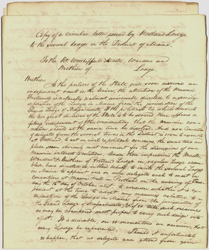 Attested copy of records of a Convention of Delegates to form the Grand Lodge of Maine