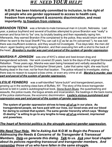 Ask N.O.W. to Begin the Process of Addressing the Needs & Concerns of Its Transgender & Transexual Members Flyer