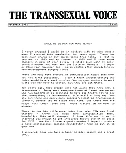 The Transsexual Voice (December 1991)