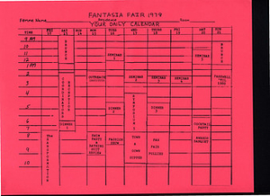 Fantasia Fair "Your Daily Calendar" (1979)