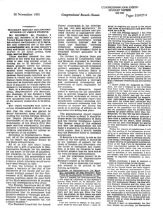 Congressional Record - Senate, "Moakley Report Regarding Murder of Jesuit Priests," 18 November 1991