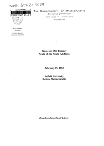 State of the state address (2003-02-25)