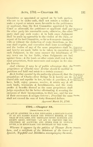1792 Chap. 0088 An Act In Addition To, & For Repealing A Certain Clause In An Act Passed March The Twenty Eighth, In The Year Of Our Lord, One Thousand Seven Hundred And Eighty Eight, Intitled "An Act To Prevent The Destruction Of Alewives And Other Fish In Ipswich River, & To Encourage The Encrease Of The Same.
