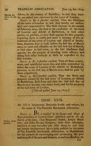 1809 Chap. 0030. An Act To Incorporate Benjamin Smith And Others, By The Name Of The Franklin Mechanick Association.