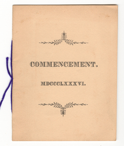 Amherst College Commencement program, 1886 June 30