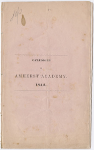 Amherst Academy catalog, 1841/1842