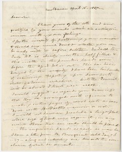 Benjamin Silliman letter to Edward Hitchcock, 1837 April 15