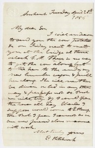 Edward Hitchcock letter to Edward Hitchcock, Jr., 1856 April 28