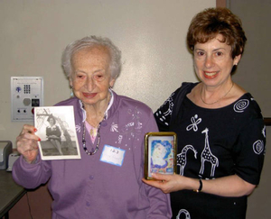 Anna Riemer and Barbara Krupat at the Hebrew Senior Life Mass. Memories Road Show (2)