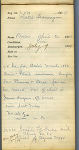 Tewksbury Almshouse Intake Record: Branigan, Kate