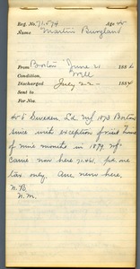 Tewksbury Almshouse Intake Record: Burgland, Martin