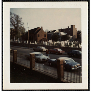 View of the Saint Augustine Burying Ground, looking towards the south from the South Boston Boys' Club building at 230 West 6th Street