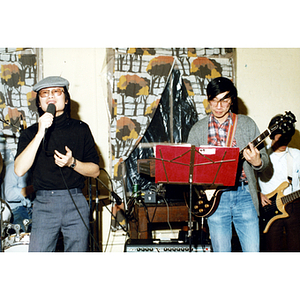 Musicians performing at a Chinese Progressive Association party