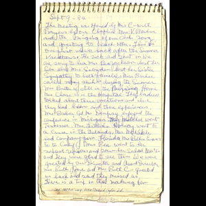 Minutes of Goldenaires meeting held September 9, 1982