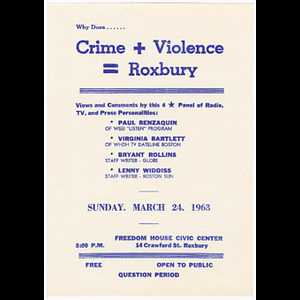 Why does... crime + violence = Roxbury